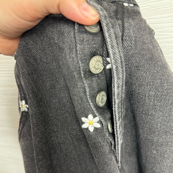 PacSun Black Daisy High Waisted Straight Leg Jeans 26 - Picture 8 of 11